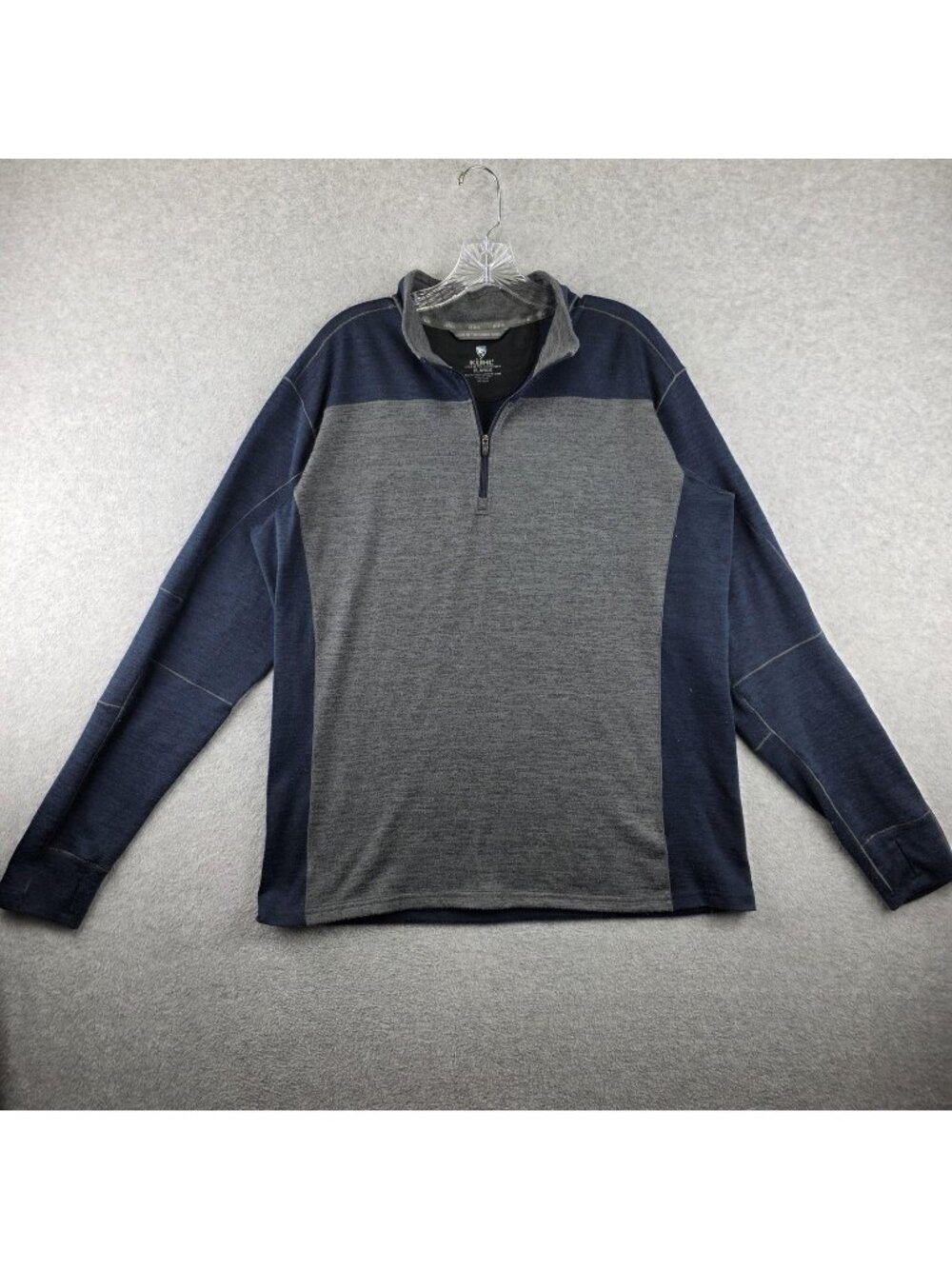 Kuhl Ryzer 1/4 Zip Pullover Mens XL Gray Blue Colorblock Performance